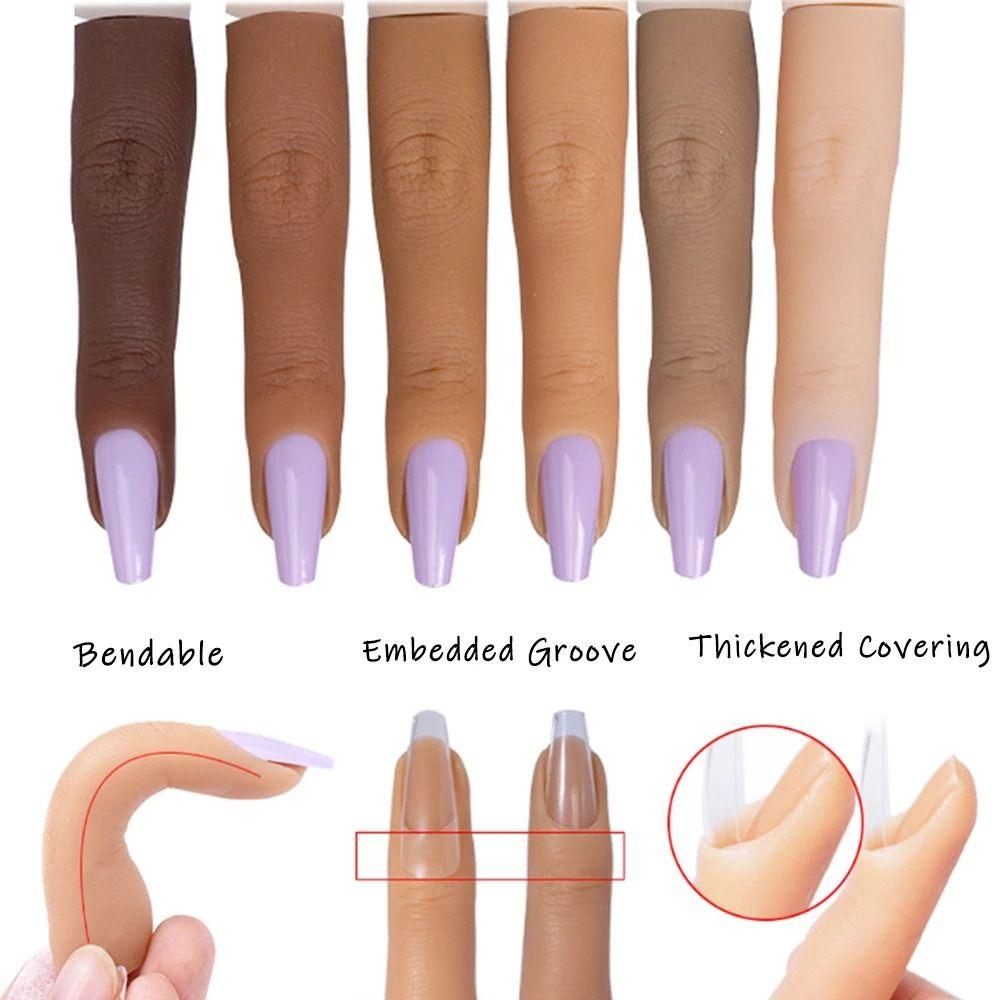 

DIY Finger Model Silicone Nail Tool Nail Practices Fake Finger Nail Training Tool