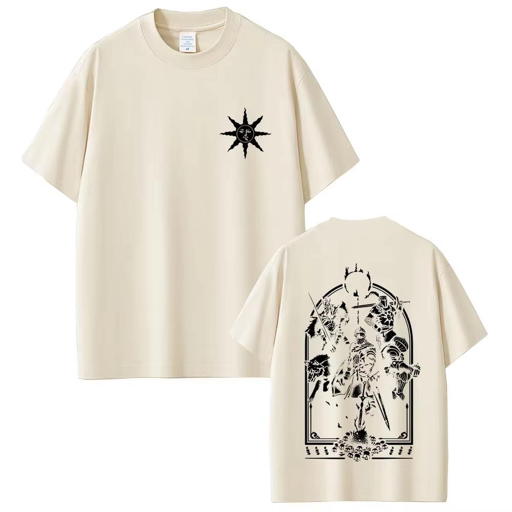Game Dark Souls Praise The Sun Graphic Tshirt Men Women Vintage Gothic Rock Tshirts MenCasual pure Cotton Short Sleeve Top