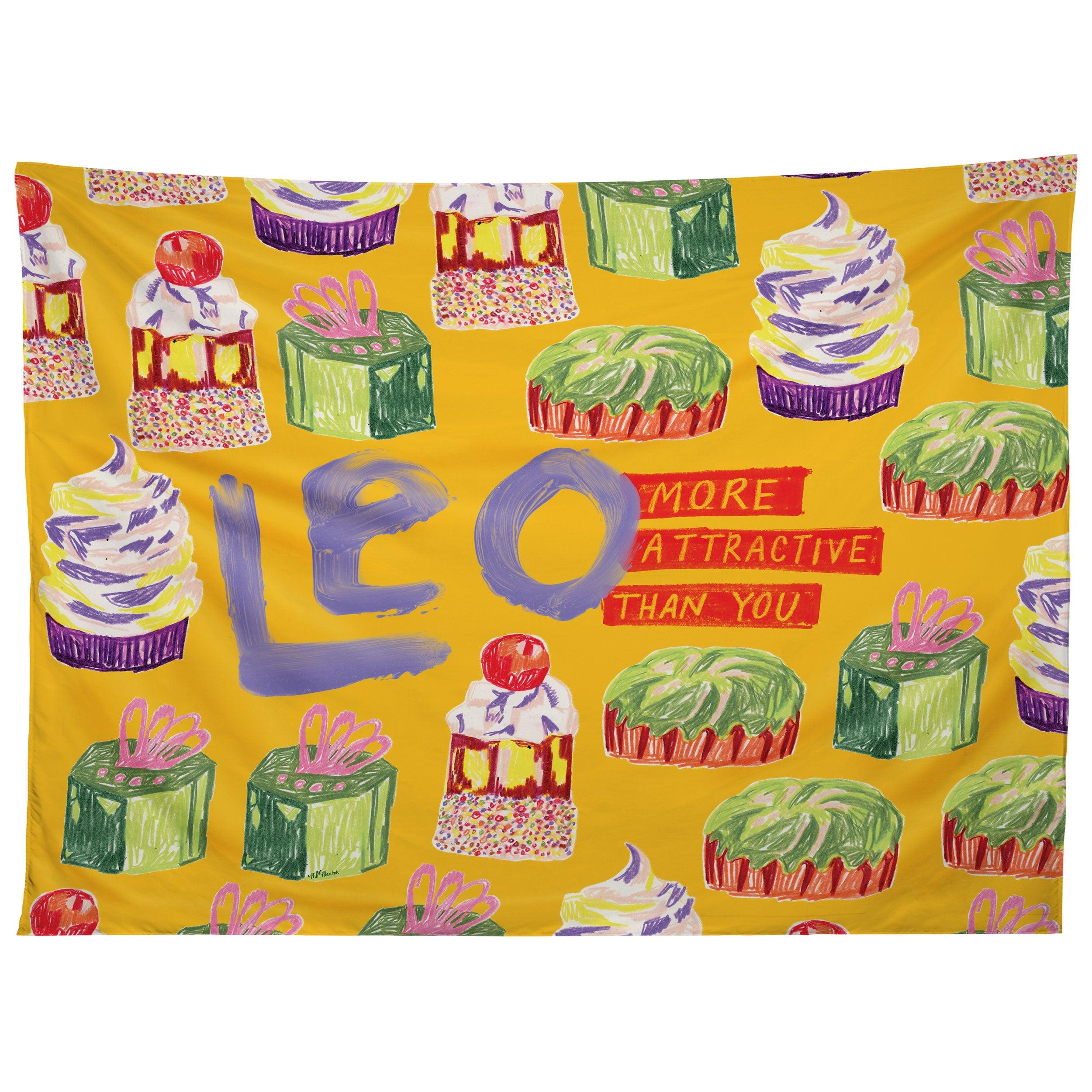 LEO BIRTHDAY TREATS IN ORANGE tapestry 75x100