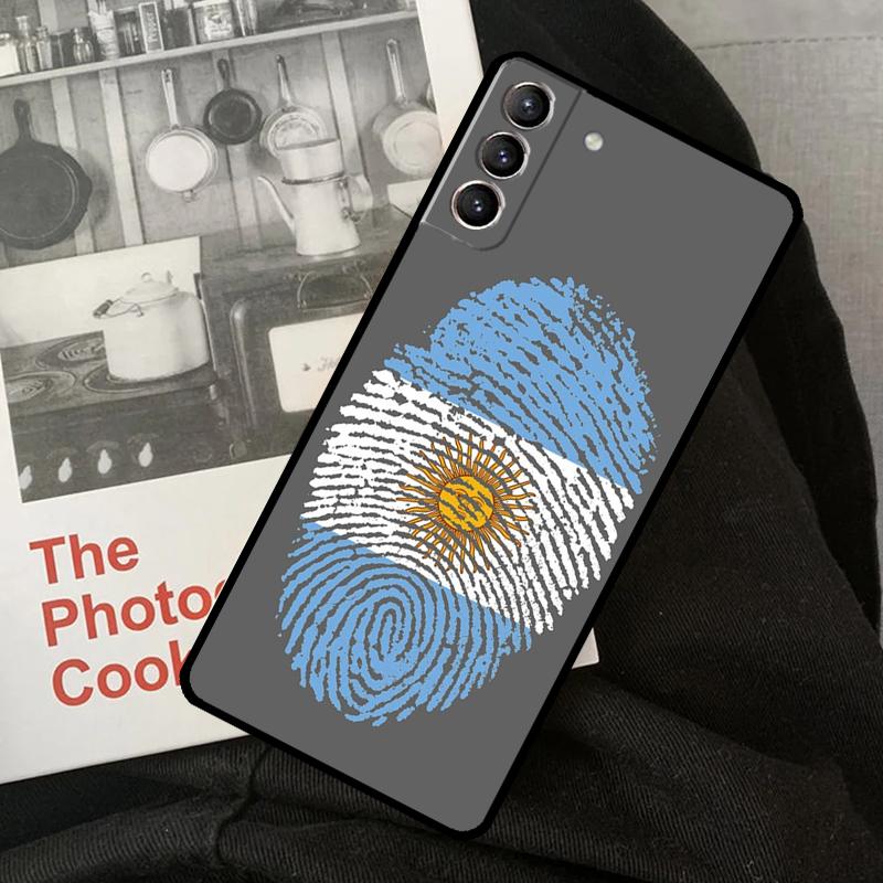 Argentina Flag Phone Case For Samsung Galaxy S23 S22 S24 Ultra S20 S21 S24 FE S9 S10 Plus Note 10 20 Ultra