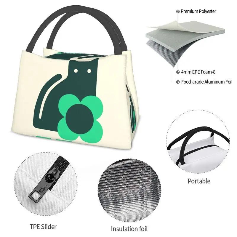 Orla Kiely Cat Insulated Lunch Tote Bag for Women Scandinavian Portable Cooler Thermal Food Lunch Box Office