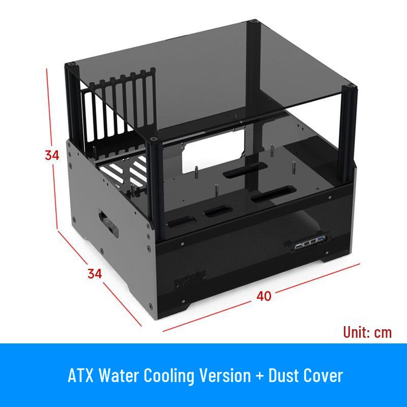 Double-Layer Acrylic Water-Cooled Computer Case with Semi-Transparent Design