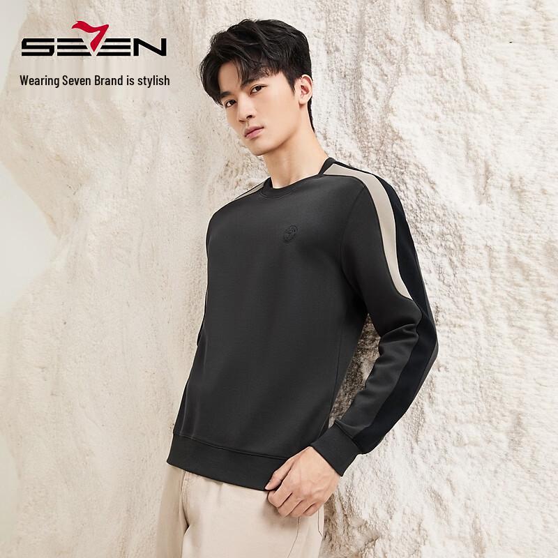 Septwolves Patchwork Textured Pullover Sweatshirt M