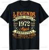 Vintage Legends Born In 1972 Men and Women Short Sleeves Printed T-shirt Custom Printed Graphic T Shirts Ropa Hombre