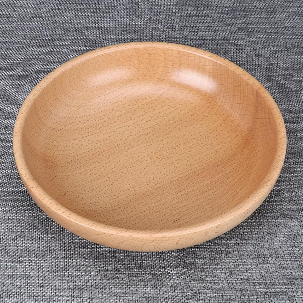 20cm Wooden Plate Round Natural Wood Serving Tray Tea Food Server Dishes Water Drink Platter