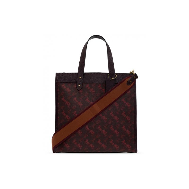 

COACH Field 30 carriage all over print vertical version leather Tote bag Tote bag shopping bag crossbody shoulder handbag large size women s oxblood коричневий