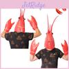 Colorful Dragon Lobster Headpiece Clawed Latex Gloves For Theatrical Performances Unique Cosplay Props