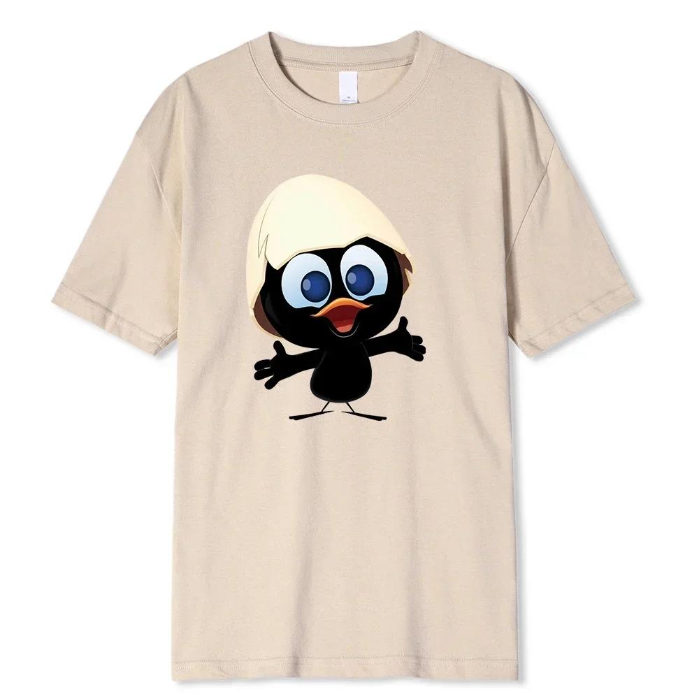 2024 Fashion Streetwear Sunlight T Shirt Big Size Men Calimero Cartoon Pattern Men T Shirt Painted Funny Tshirt Men T Shirt