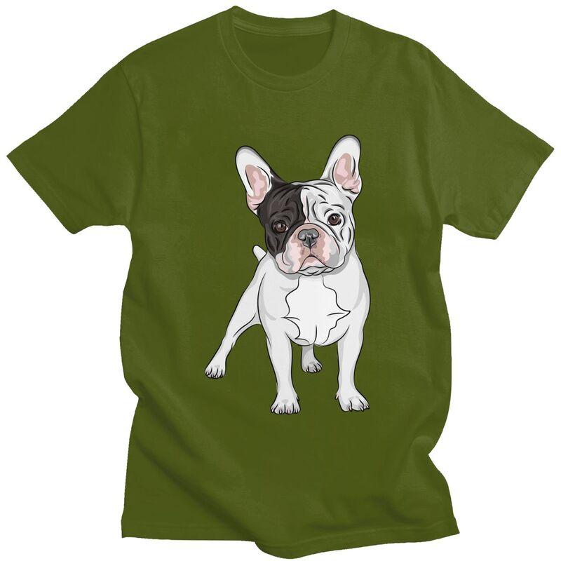 Custom Mens French Bulldog T Shirts Short Sleeve Cotton Tshirt Classic Tshirt Leisure Frenchie Dog Tees Loose Fit Clothes