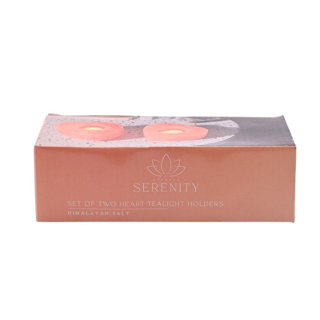 Himalayan Salt Heart Tea Light Holder (Pack of 2)