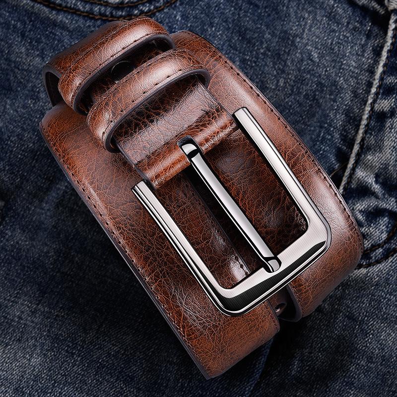 Paul Retro Business Casual Imitation Cowhide Belt - Men's Pin Buckle for Jeans