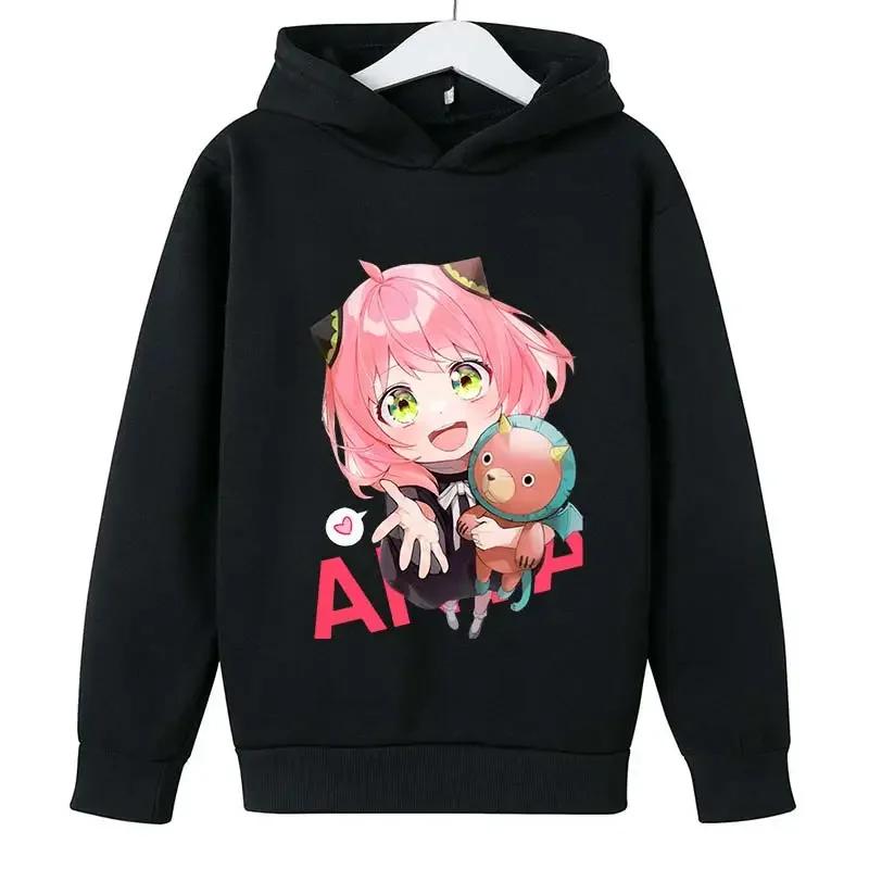 Cute casual hooded sweatshirt for kids, cartoon girl with plush toy art design, skin-friendly fabric, easy matching for school and daily occasions.
