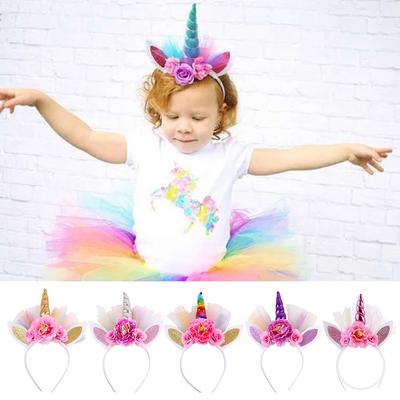 Unicorn Horn Hairband Headband Fancy Dress Baby Girl Kids Birthday Chic Fashion