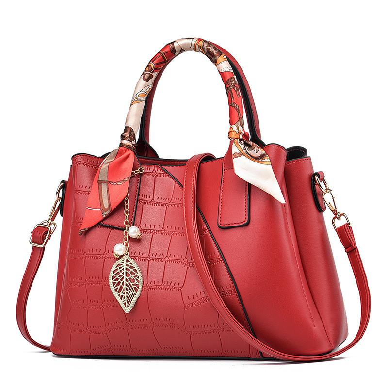 Large Capacity Crocodile Pattern City Chic Bucket Bag For Mom Perfect Mother s Day Gift красный