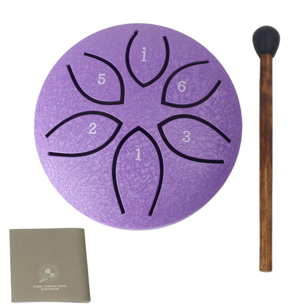 3 Inch 6 Notes Steel Tongue Drum with Drum Mallet Hand Pan Drum Sound Healing Instruments for Yoga Meditation Unique Gift
