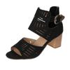 Women's Heeled Sandals Dressy Hollow Out Fish Mouth Heels Fashion Chunky Block A Nkle Strap Pumps Sandals Casual