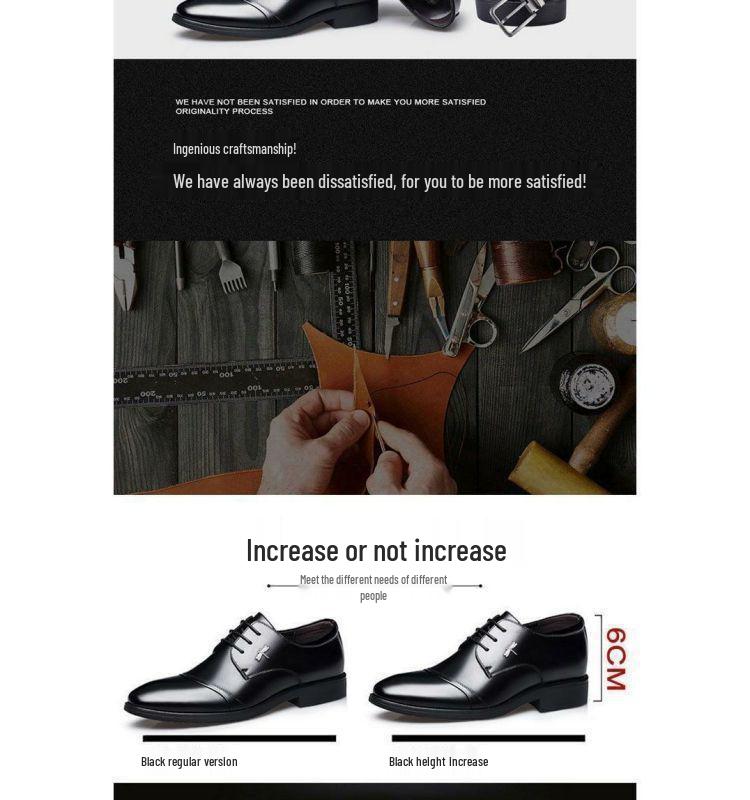 Dragonfly Genuine Leather British Style Height-Increasing Men's Formal Shoes