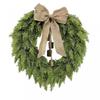 Christmas Wreath With Bow Bell Heart Decor Door Window Home Holiday Party Decoration