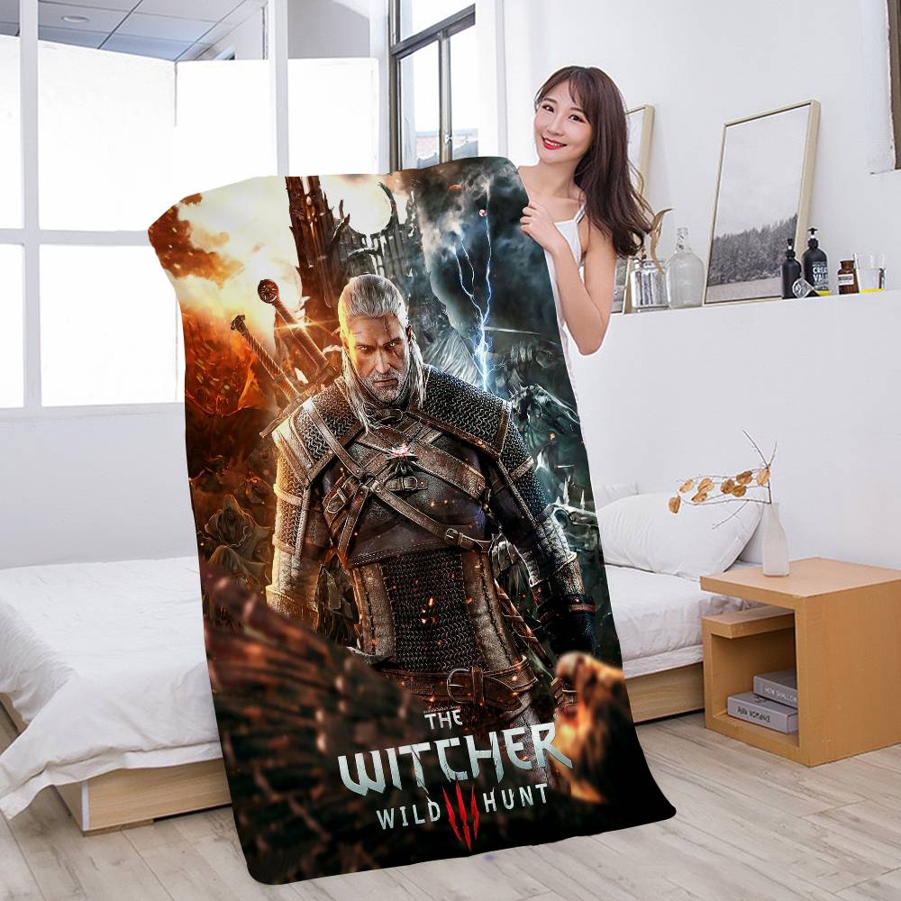 The W-Witcher 3 W-Wild Hunt Game Microfiber Blanket Quick Drying Beach Towels Oversized Super Absorbent Pool Towel Blanket