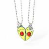 2pcs Cute Fruit Food Magnet Necklaces for Women Girls Kawaii Best Friends Sisters Pendant Chain BFF Friendship Jewelry Gifts