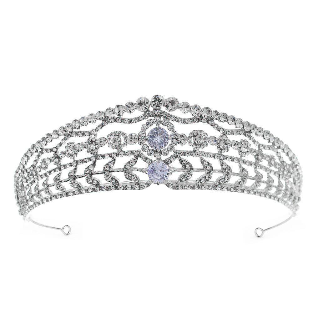 Bridal Headwear High-end Rhinestone Zircon Headband Wedding Dress Hair Accessories New Retro Palace Style Crown