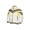 Li Ning Cba Series Sports Warm Color Block Stand Collar Down Jacket Men Outerwear Yellow AYMQ591-1