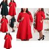 Premium Quality Plus Size Women Red Green Color Printed Round Neck Dress For All Occasions