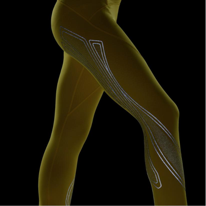 Adidas Solid Color Printed Sports Leggings Women Leggings Yellow HI6056