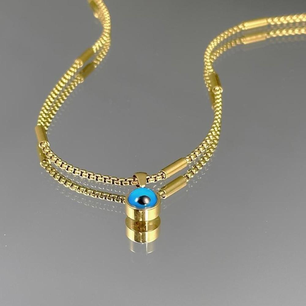 Round Eye Twisted Collarbone Choker Twisted Chain Pendant Chain Necklace Demon Eye Necklace  Gift