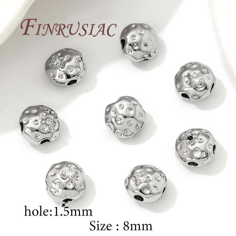 

18K Gold Plated Round Metal Beads Separator For Beads DIY Jewelry Making Supplies Bracelets Accessories Spacer Bead 2 pieces