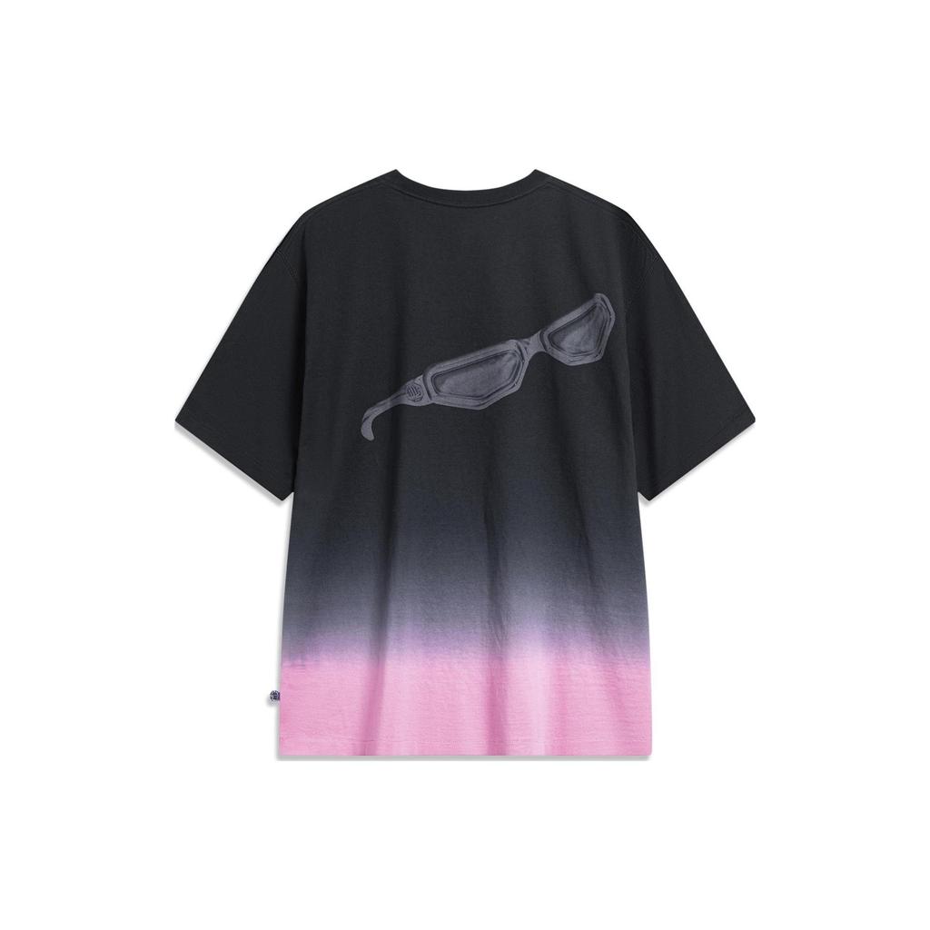 Li Ning Badfive T Shirt Unisex Black Misty Pink AHST877-1