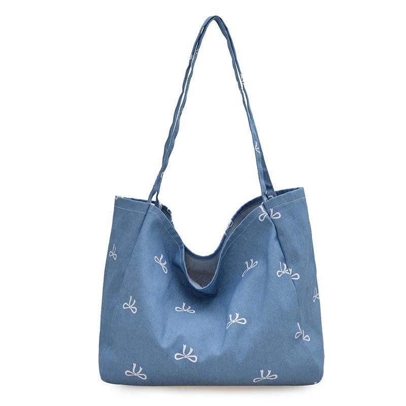 New Fashion Simple Cute College Style Canvas Women's Bag College Students Go Out Casual All-match Shoulder Bag Simple Class Tailoring Bag