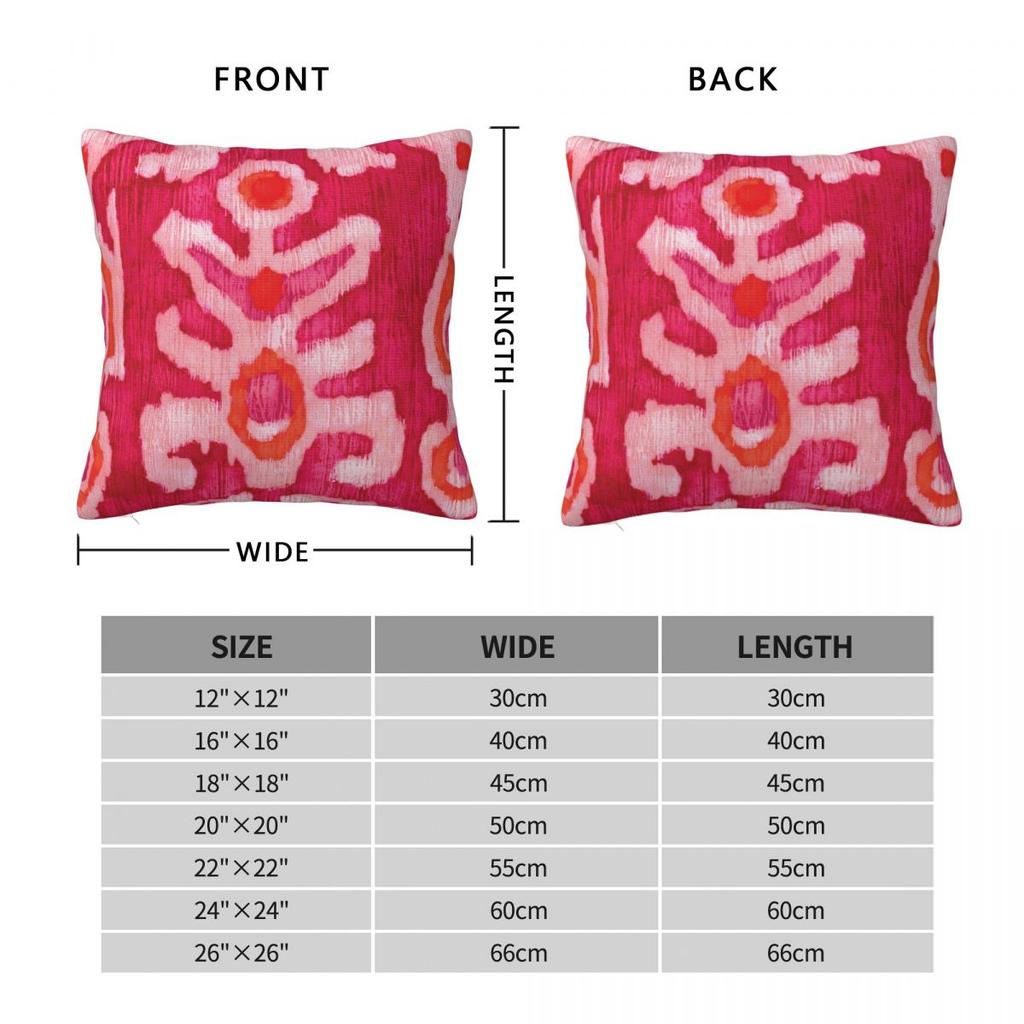 Pink & Orange Tribal Ikat Pillowcase Soft Polyester Cushion Cover Decorations Pillow Case Cover Home Square 45X45cm