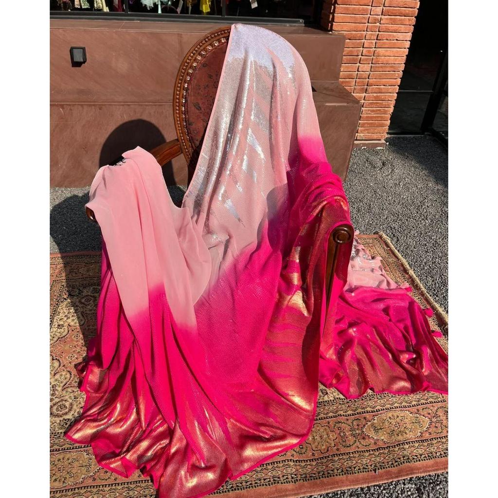 Luxury Sparkle Edit – Faux Georgette Designer Saree