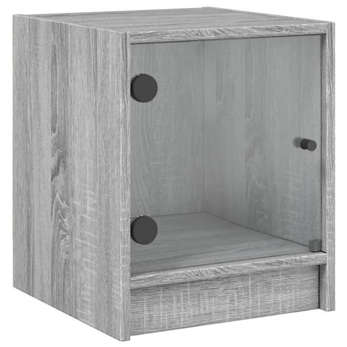 Maison Exclusive - Table de chevet avec porte en verre sonoma gris 35x37x42 cm