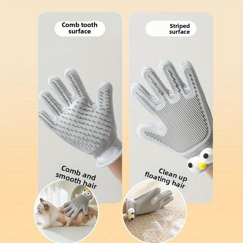 1PC Pet Care Gloves, Double-sided Pet Cleaning and Hair Removal Bath Massage Tool, Soft Material Gentle Hair Removal