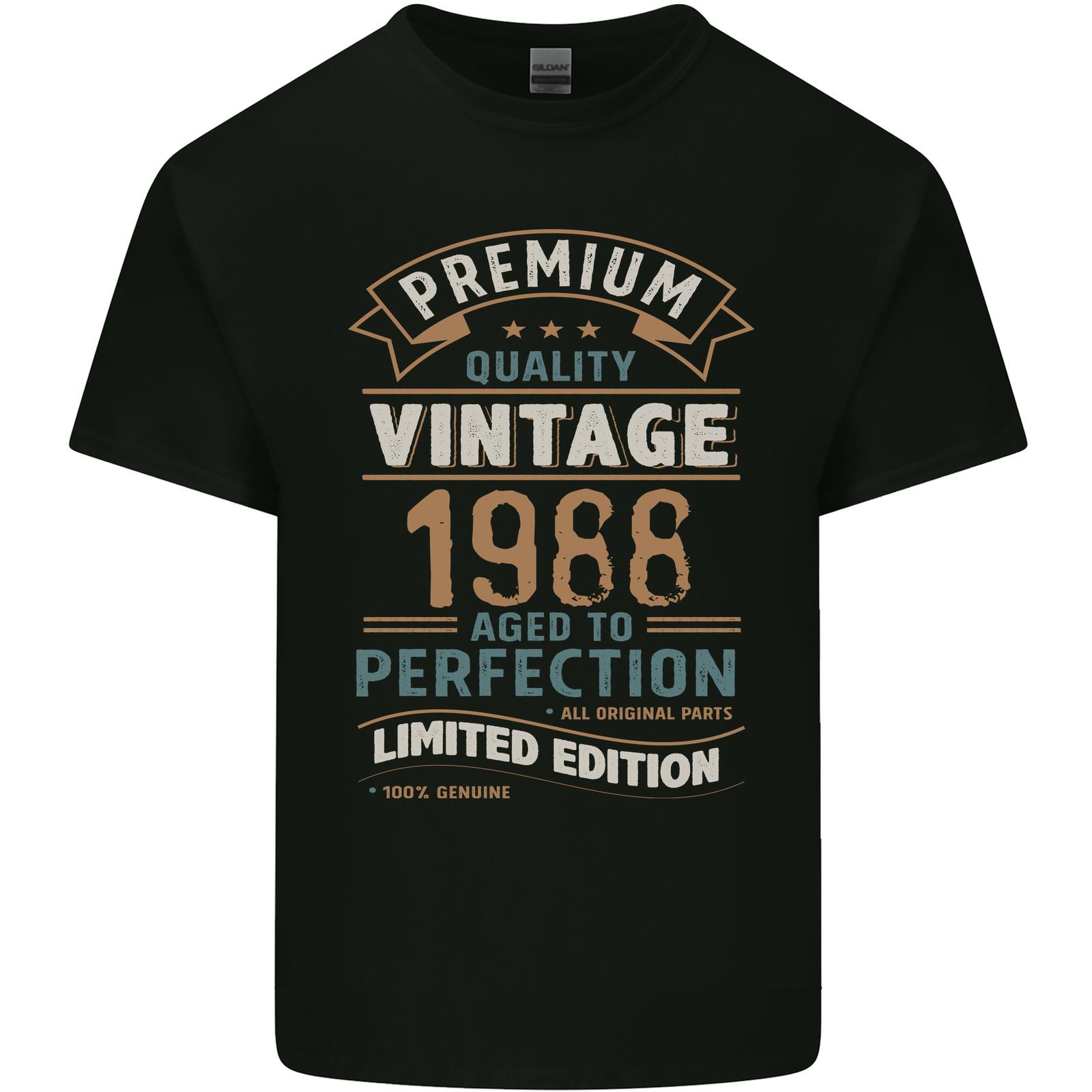 

Premium Vintage 37th Birthday 1988 Mens Light Cotton T-Shirt Mens Womens Tees Top L