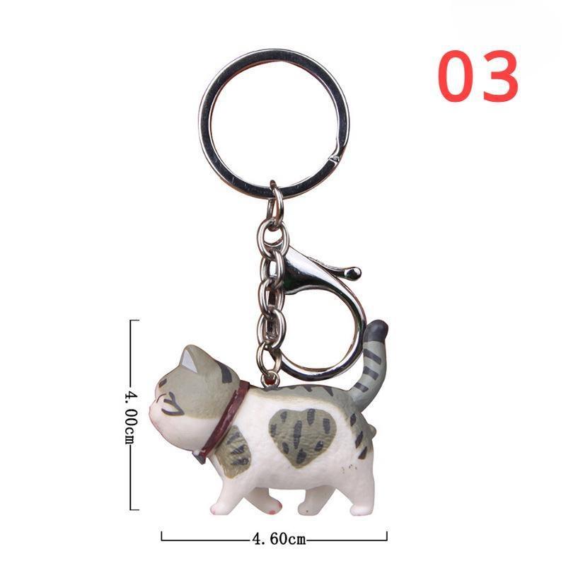 1Pc Cartoon Kittens Keychain Cure Animal Key Chain Cat Pendant for Women Car Key Ring Purse Bag Accessories Gifts
