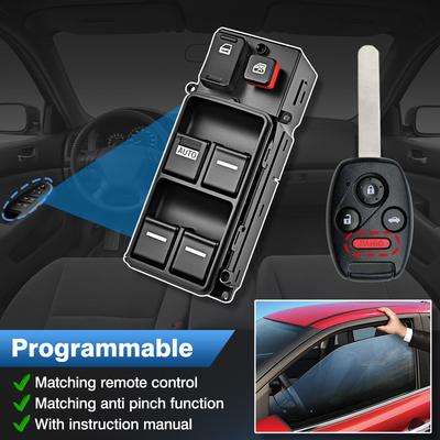 Für Honda Accord 2003-2007 Elektrischer Hauptschalter für elektrische Fensterheber Fahrerseite Links
