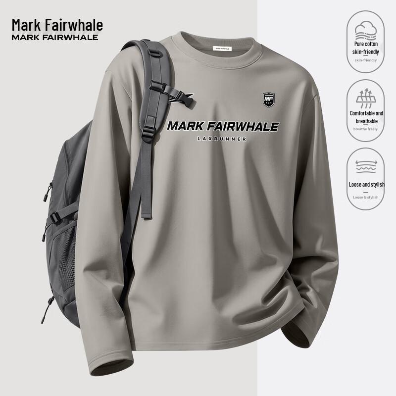 MARK FAIRWHALE Men's Heavyweight Cotton Long-Sleeve Crewneck Tee