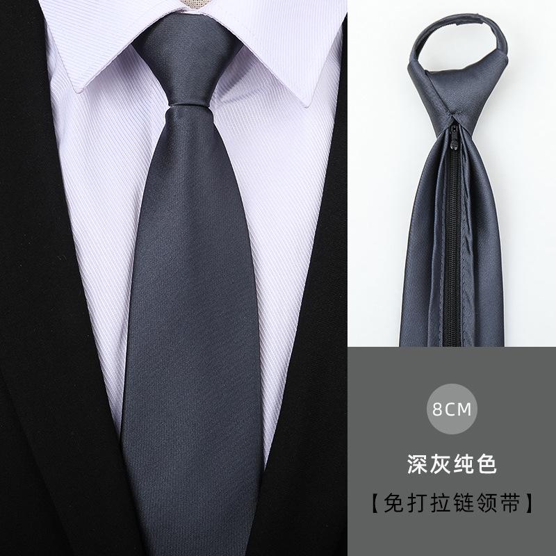 Tie Men'S Dress Business Handsome Blue Strip Zipper Professional Wedding Groom Korean Version Zipper Hand Tie