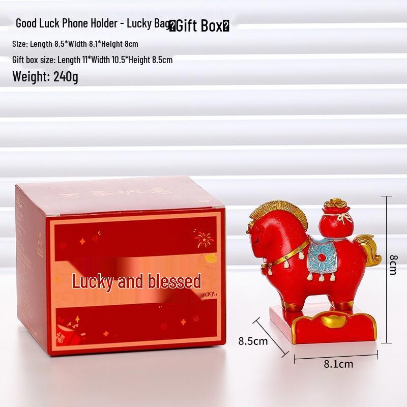 Guochao Year of the Horse Desktop Ornament: Zodiac Horse Office Mascot & Creative New Year Gift