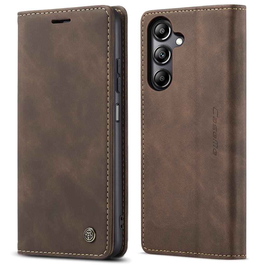 CaseMe is suitable for Samsung A16, a shockproof card slot leather case, A06 retro magnetic frosted flip cover stand phone case