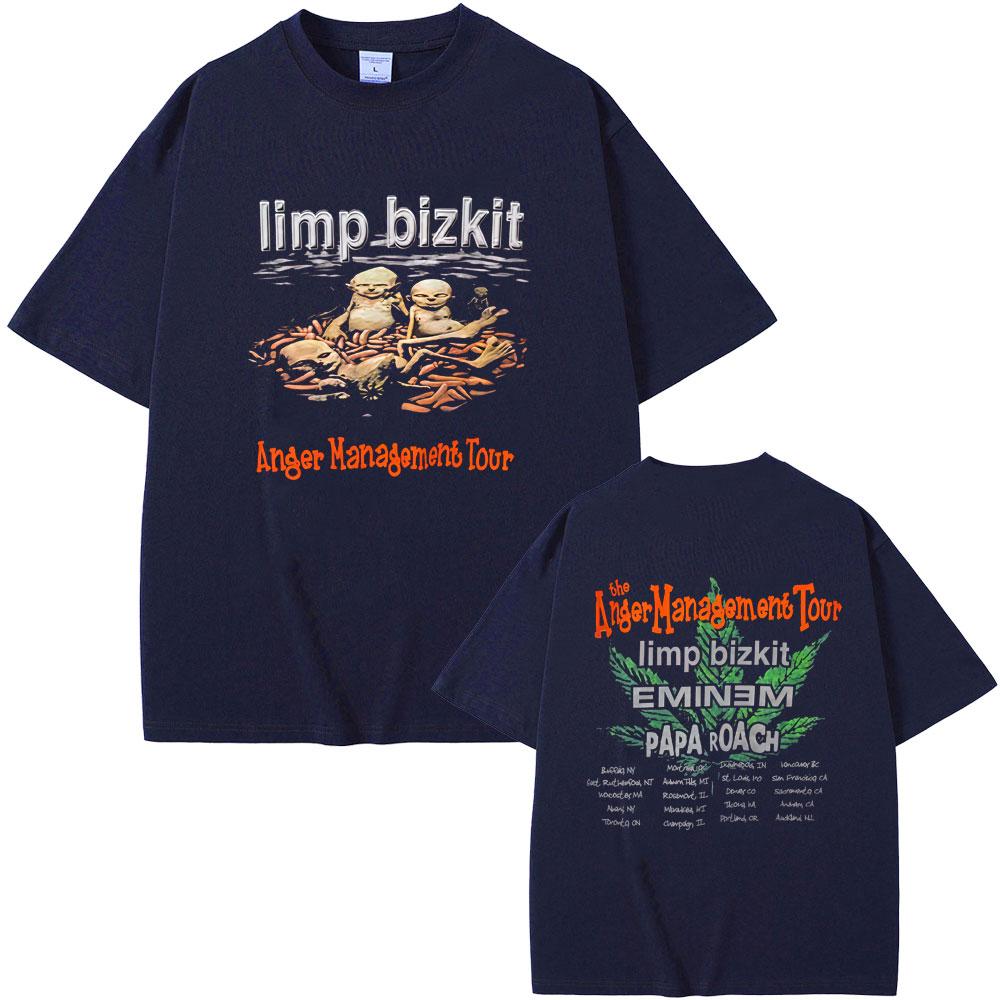 Rock Band Limp Bizkit Anger UnisexageUnisext Tour T Shirts Unisex Women Casual Soft Cotton Oversized Tshirt Male Eminem Print Streetwear