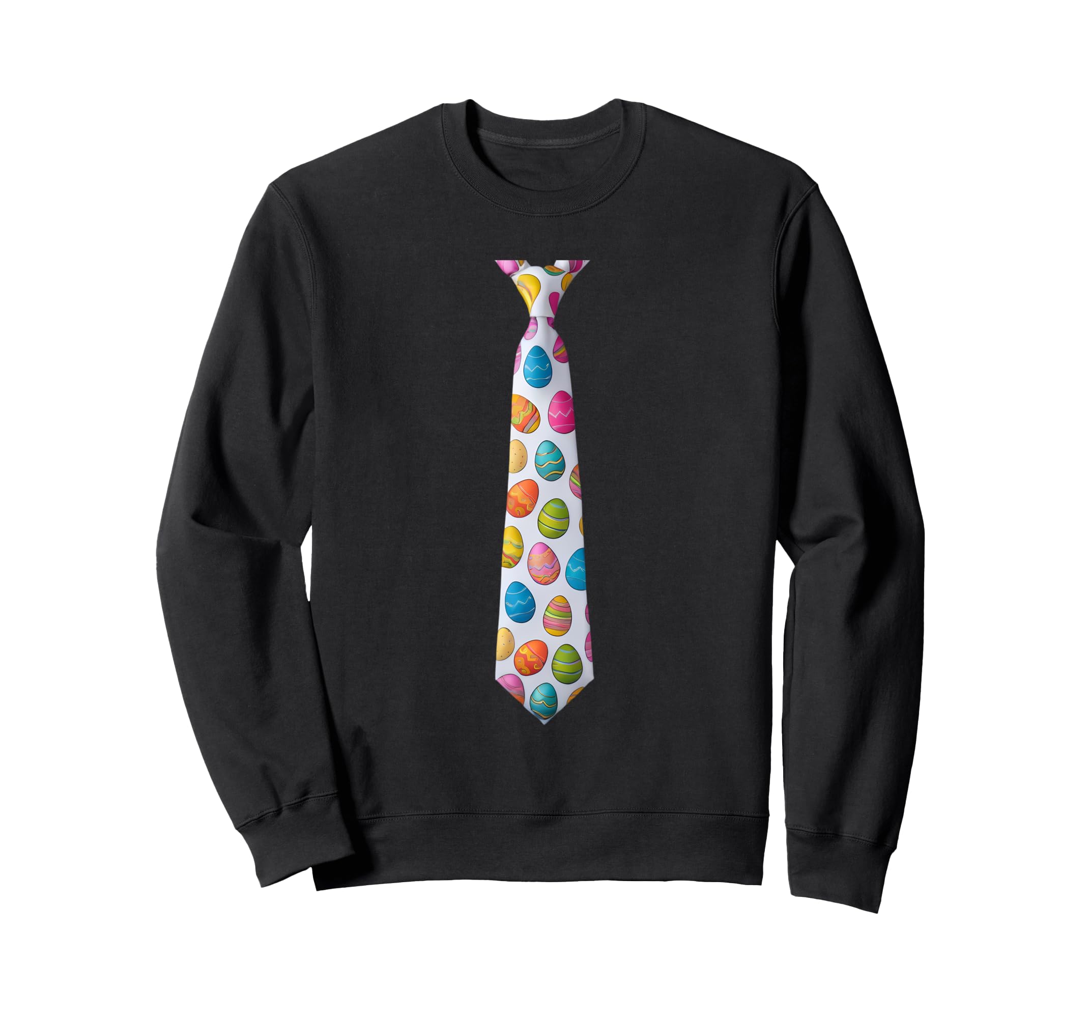 Funny Easter Egg Tie Graphic Sweatshirt for Boys, Girls, Men, and Kids