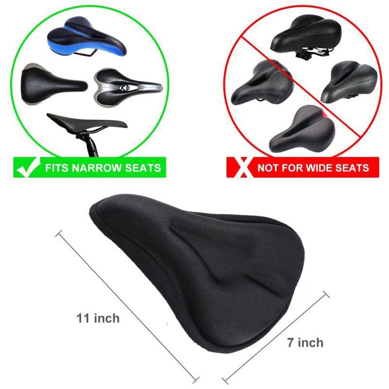 Ergonomic Soft Black Bicycle Seat Cover for Longer Cycling