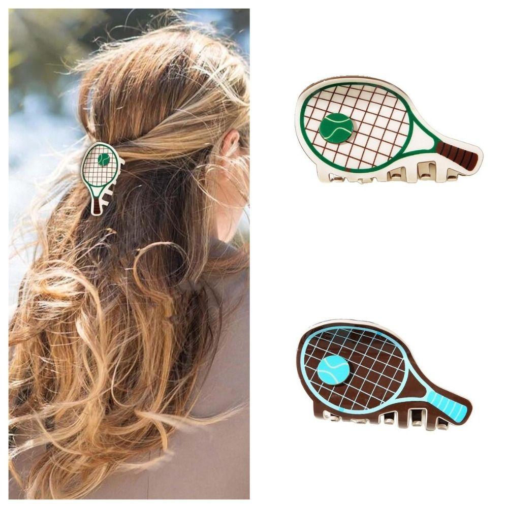 Creative Tennis Shark Hair Clip Tennis Racket Shape Hair Accessory Cute Hair Claw  for Women Girls