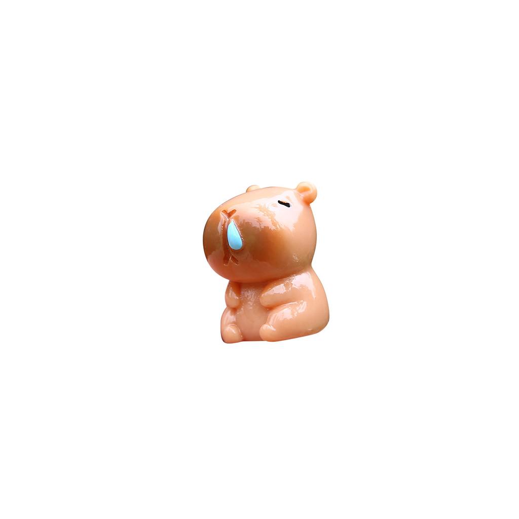 10Pcs/Set New Mini Simulation Capybara Resin Doll Toys Creative Cute Animal Capybara Micro Landscape Desktop Decor Ornaments