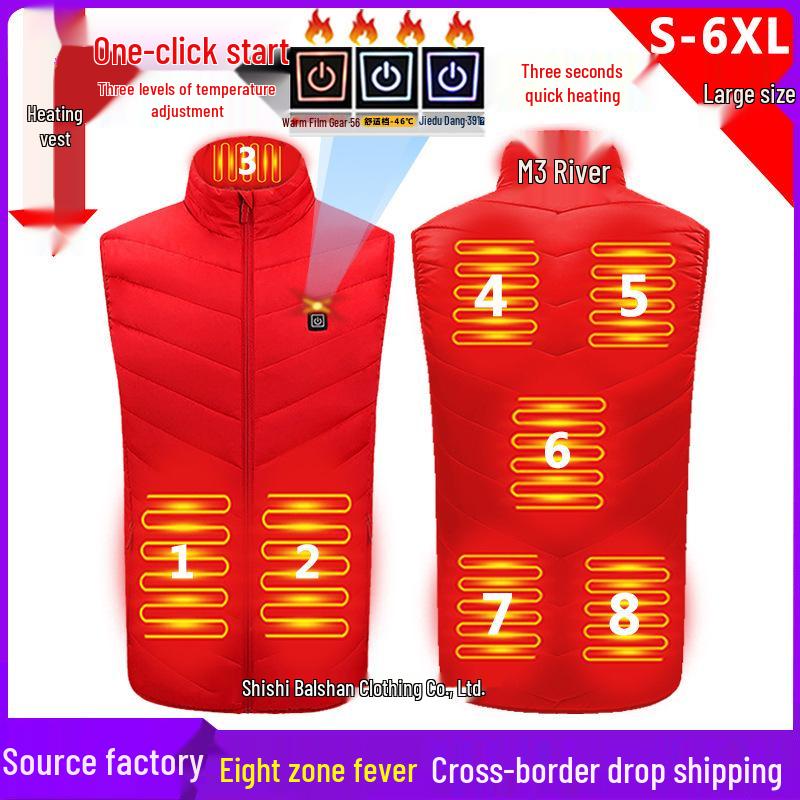 Unisex Winter Smart Heating Vest - Constant Temperature Electric Heated Cotton Jacket