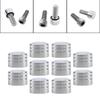 10 Pcs Motorcycle Chrome Spark Cap Plug Screw Engine Head Bolt Cover for Motorcycles with 7/16" ( 11.5mm)